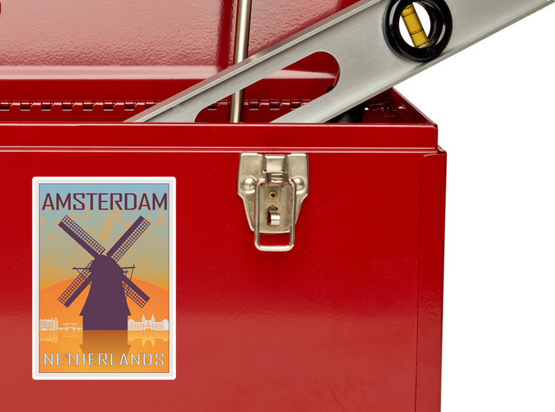 2 x Amsterdam Netherlands Vinyl Stickers Travel Luggage