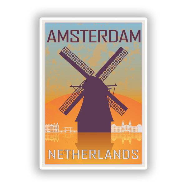 2 x Amsterdam Netherlands Vinyl Stickers Travel Luggage #7969