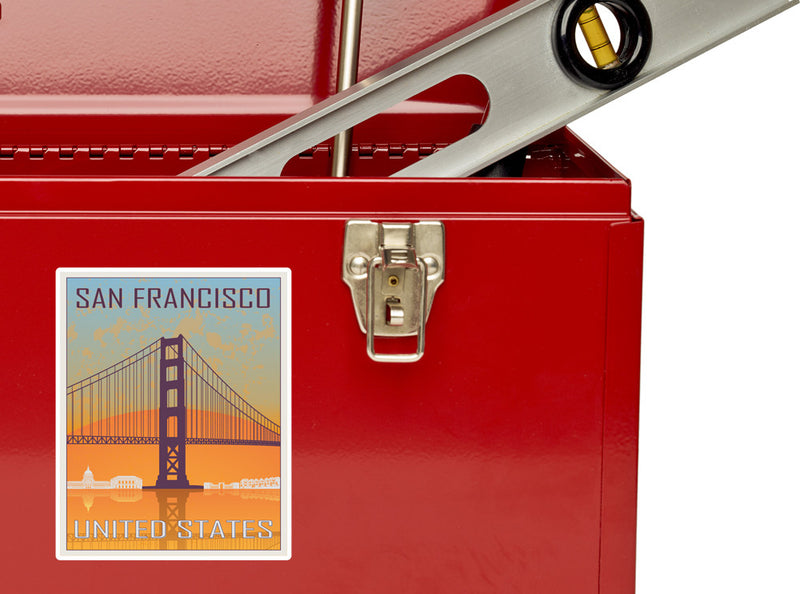 2 x San Francisco USA Vinyl Stickers Travel Luggage