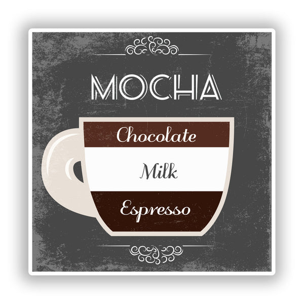 2 x Mocha Coffee Shop Vinyl Sticker Business #7975