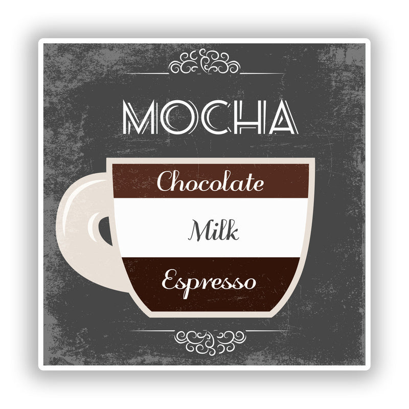 2 x Mocha Coffee Shop Vinyl Sticker Business