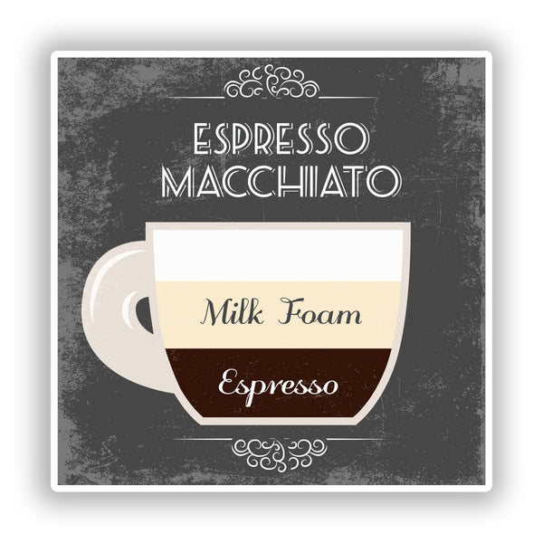 2 x Espresso Macchiato Coffee Shop Vinyl Sticker Business #7977