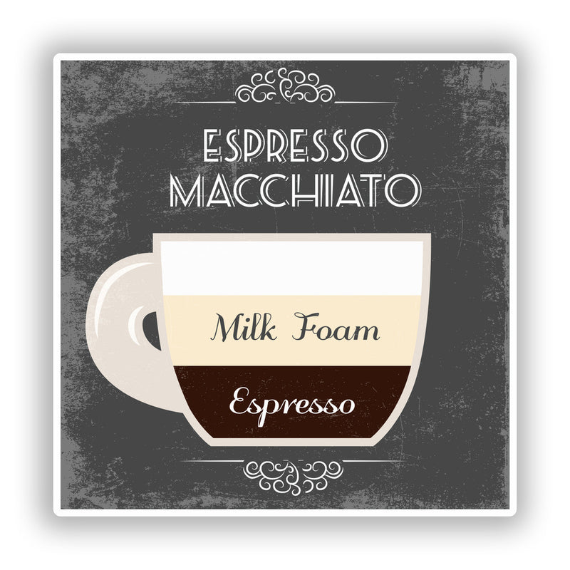 2 x Espresso Macchiato Coffee Shop Vinyl Sticker Business