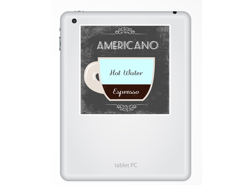 2 x Americano Coffee Shop Vinyl Sticker Business