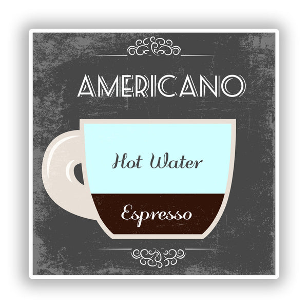 2 x Americano Coffee Shop Vinyl Sticker Business #7978
