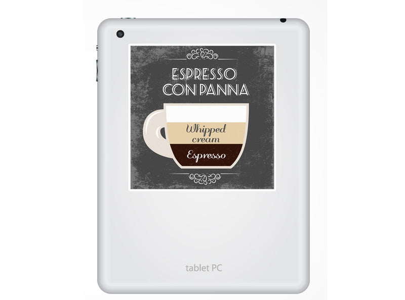 2 x Espresso Con Panna Coffee Shop Vinyl Sticker Business