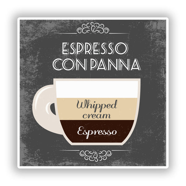 2 x Espresso Con Panna Coffee Shop Vinyl Sticker Business #7979