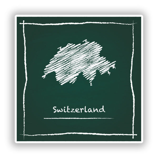 2 x Switzerland Sketch Vinyl Stickers Travel Luggage #7990