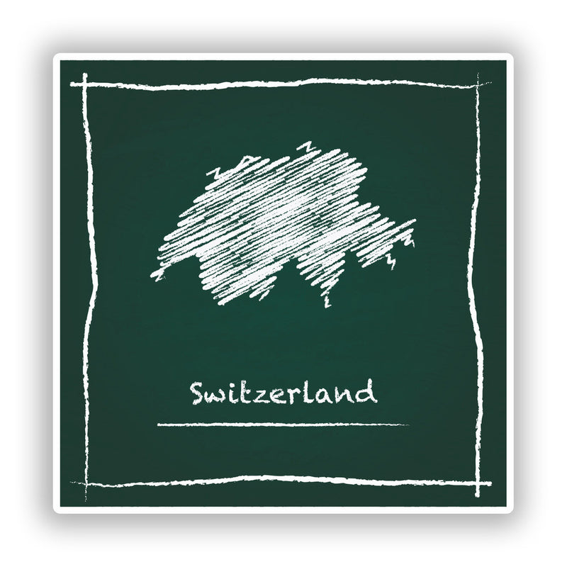 2 x Switzerland Sketch Vinyl Stickers Travel Luggage