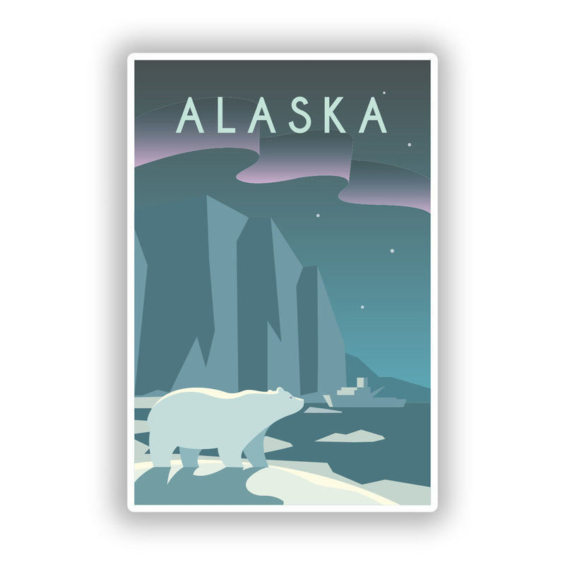 2 x Alaska Vinyl Stickers Travel Luggage