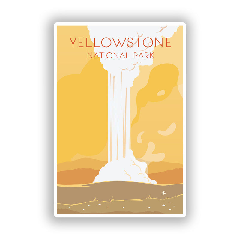2 x Yellowstone National Park Vinyl Stickers Travel Luggage