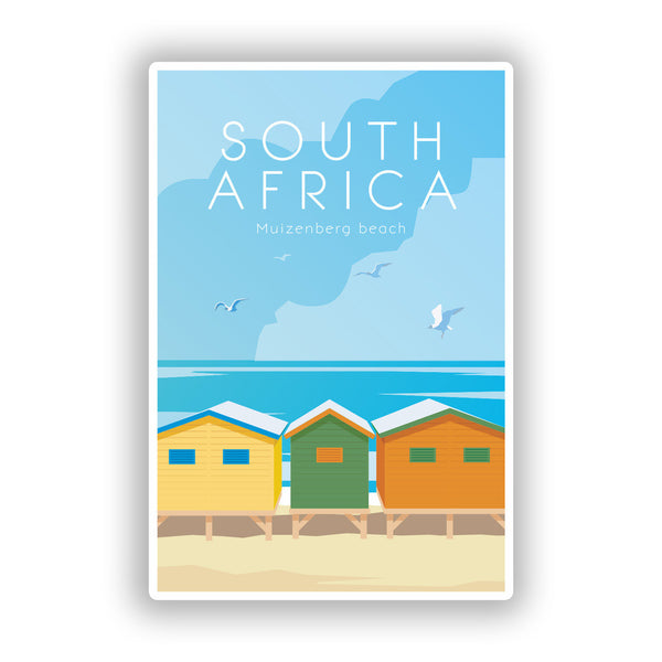 2 x South Africa Muizenberg Beach Vinyl Stickers Travel Luggage #7997