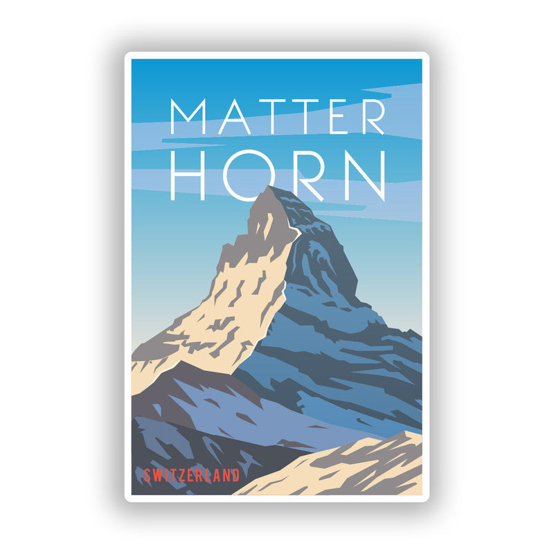 2 x Matter Horn Mountain Vinyl Stickers Travel Luggage