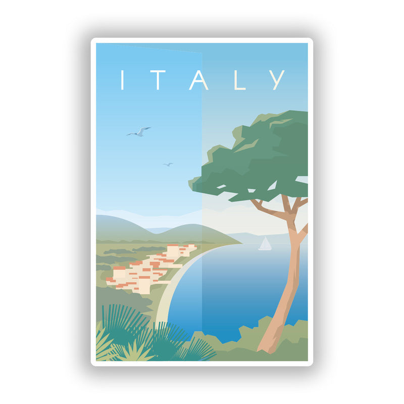 2 x Italy Skyline Vinyl Stickers Travel Luggage