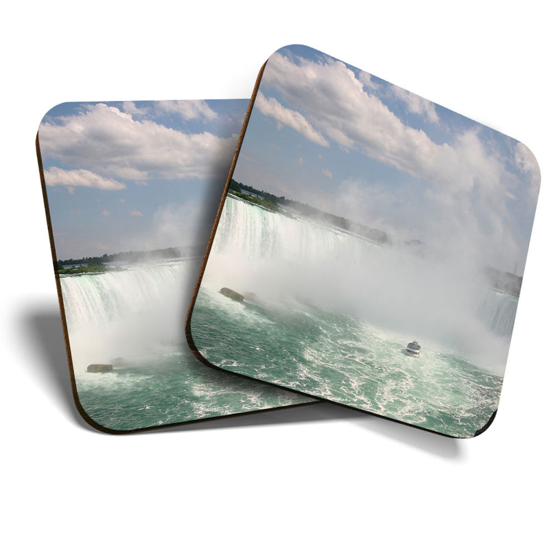 Great Coasters (Set of 2) Square / Glossy Quality Coasters / Tabletop Protection for Any Table Type - Niagara Falls Canada Travel
