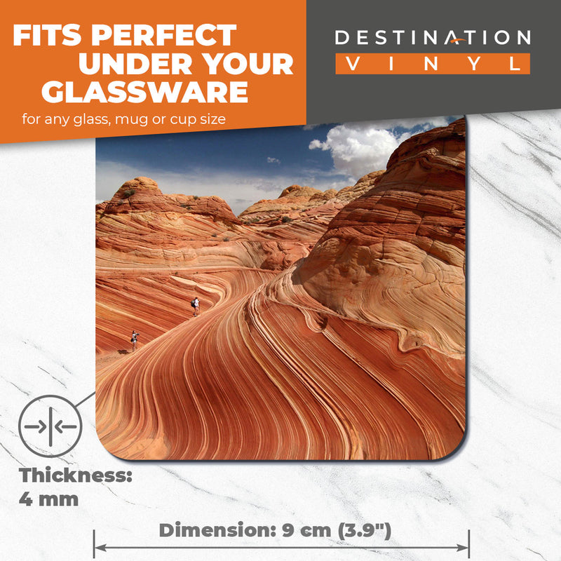 Great Coasters (Set of 2) Square / Glossy Quality Coasters / Tabletop Protection for Any Table Type - Paria Canyon Utah USA America