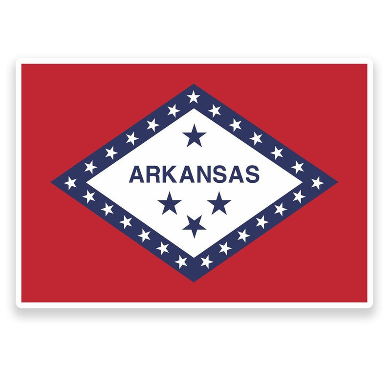 2 x Arkansas Flag Vinyl Sticker