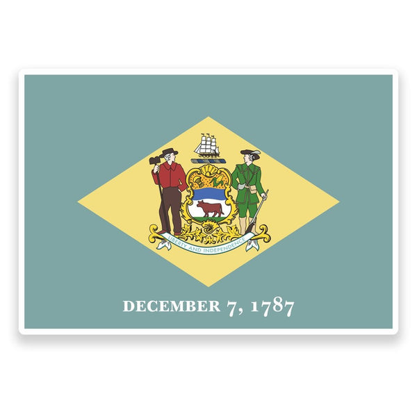 2 x Delaware Flag Vinyl Sticker  #9009