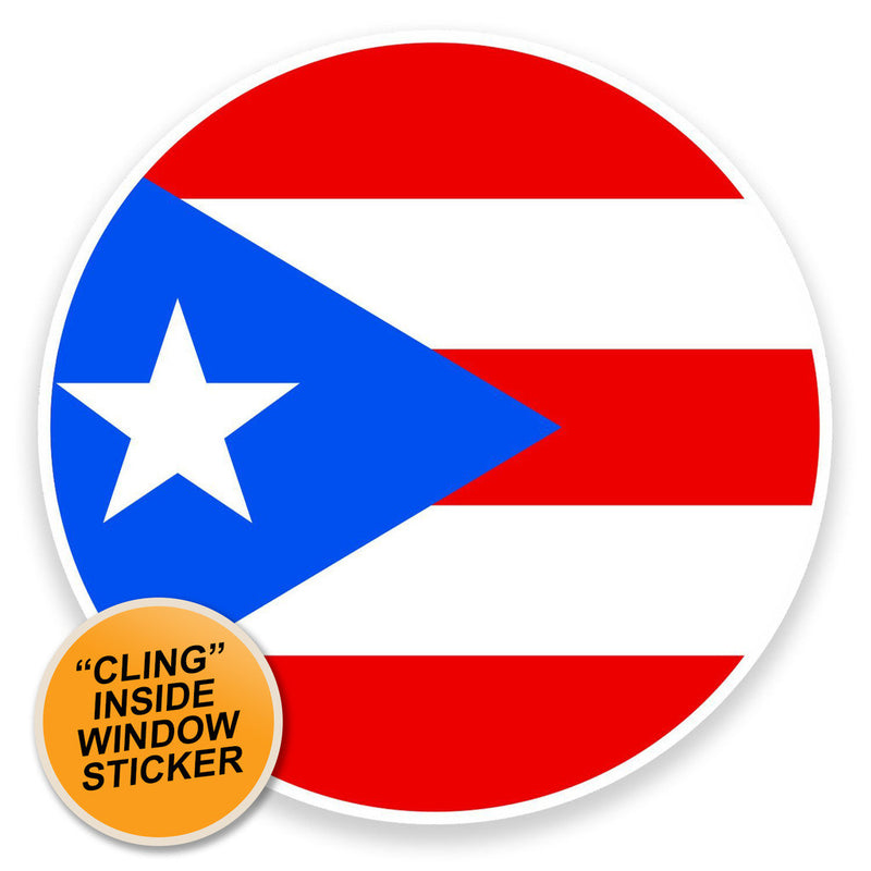 2 x Puerto Rico Flag WINDOW CLING STICKER Car Van Campervan Glass