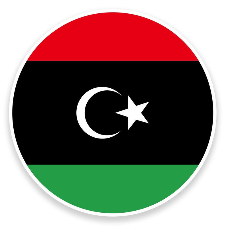 2 x Libya Flag Map Vinyl Sticker