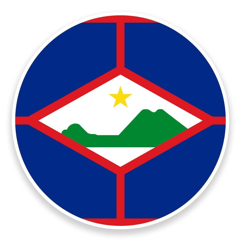 2 x Sint Eustatius Flag Map Vinyl Sticker