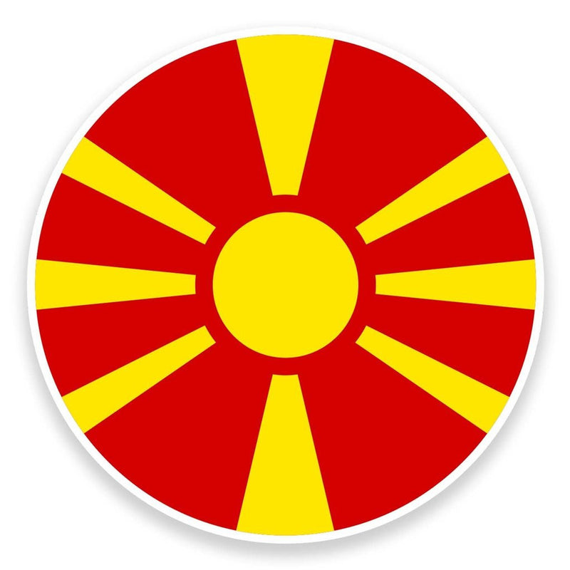 2 x Macedonia Flag Map Vinyl Sticker