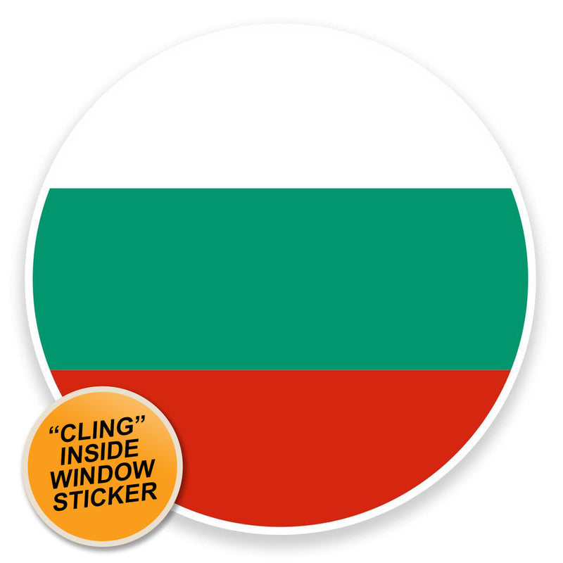 2 x Bulgaria Flag Map WINDOW CLING STICKER Car Van Campervan Glass