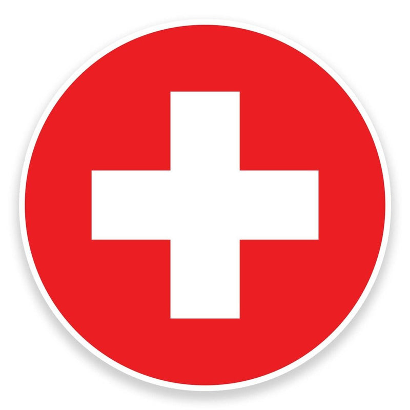 2 x Switzerland Flag Map Vinyl Sticker