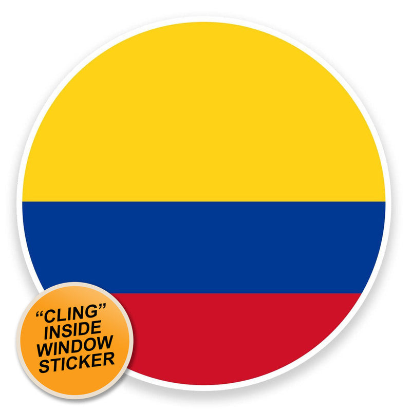 2 x Colombia Flag WINDOW CLING STICKER Car Van Campervan Glass