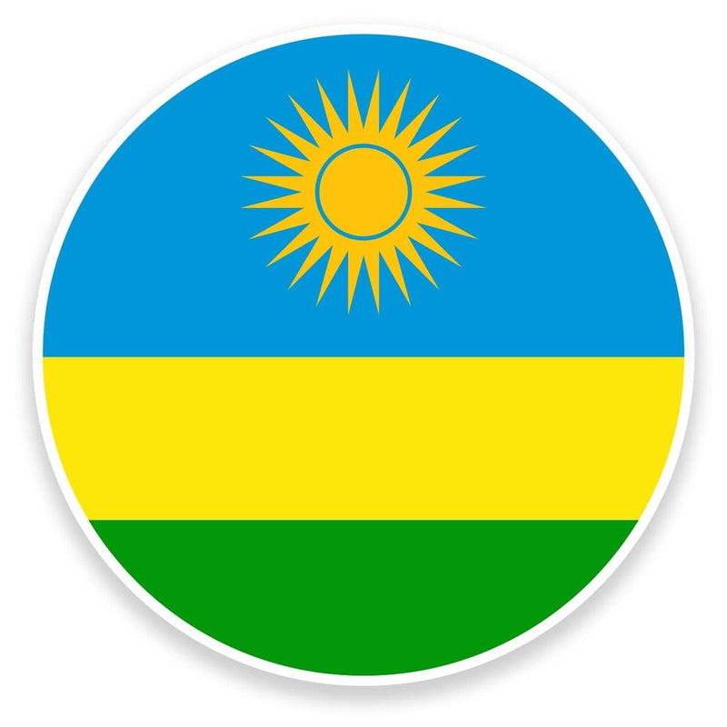 2 x Rwanda Flag Vinyl Sticker