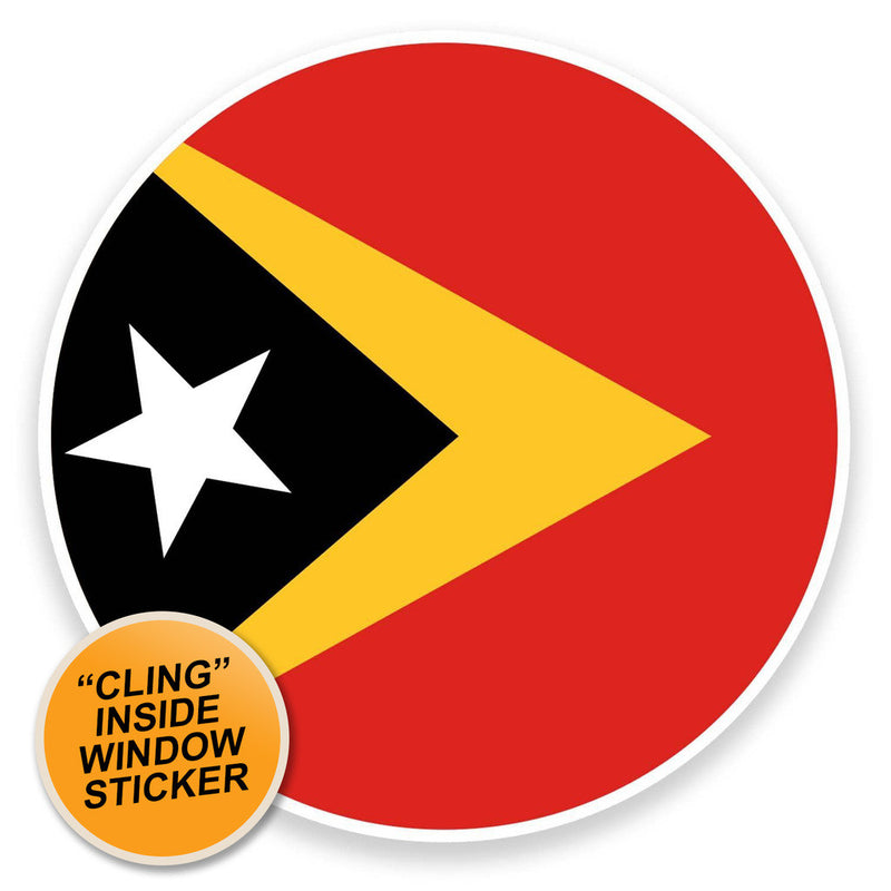 2 x East Timor Flag WINDOW CLING STICKER Car Van Campervan Glass