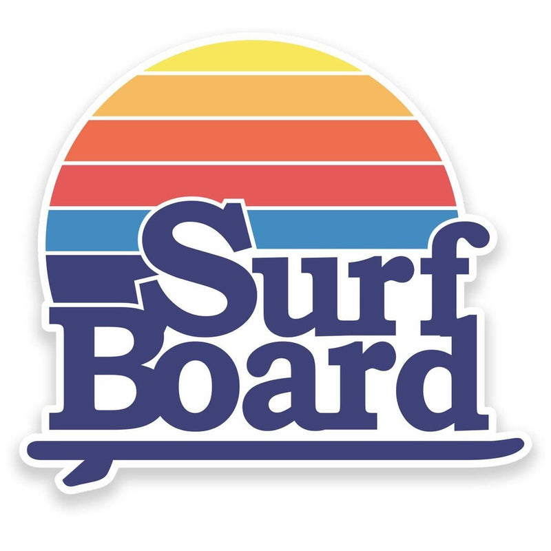 2 x Retro Surf Board Vinyl Sticker