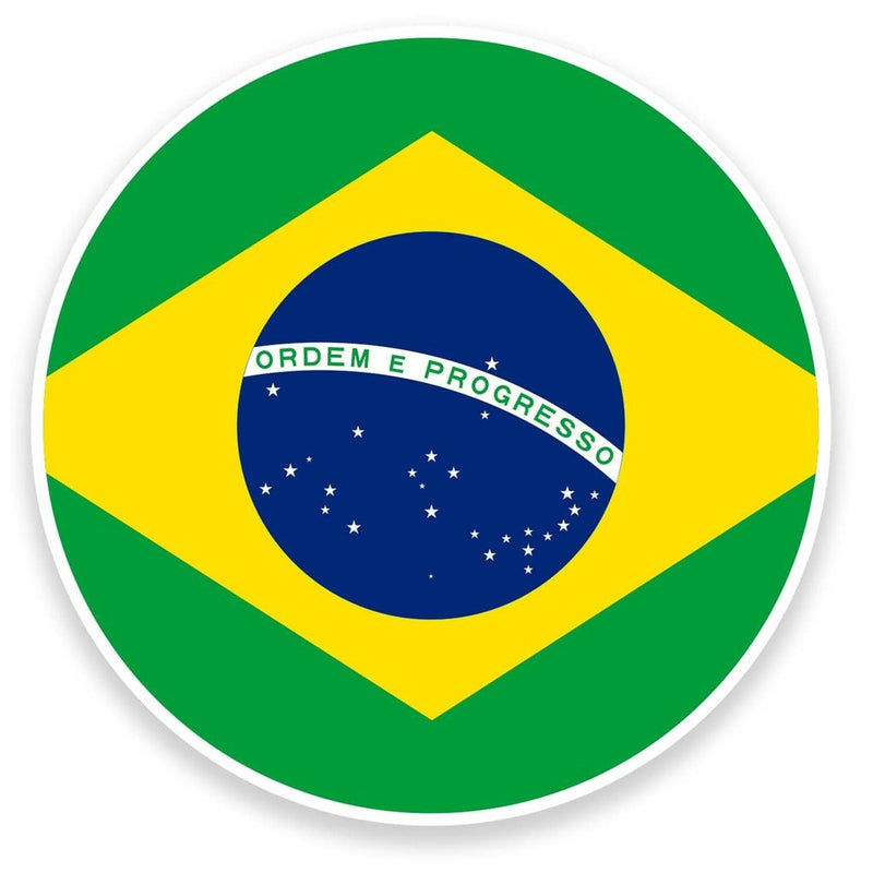 2 x Brazil Flag Vinyl Sticker