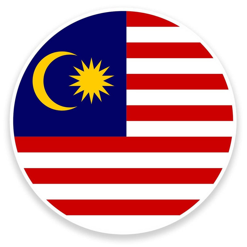 2 x Malaysia Flag Vinyl Sticker
