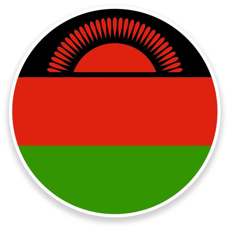 2 x Malawi Flag Vinyl Sticker