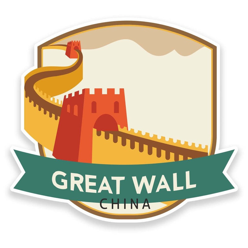 2 x Great Wall of China Vinyl Sticker