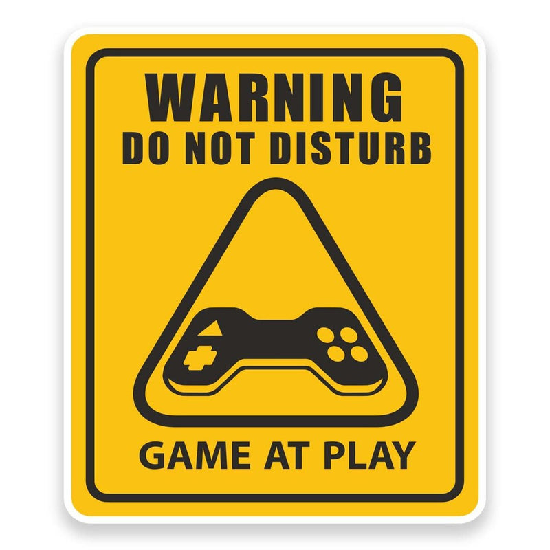 2 x Warning Gamer at Play Vinyl Sticker