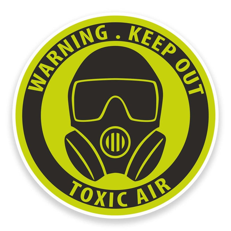2 x Warning Toxic Vinyl Sticker