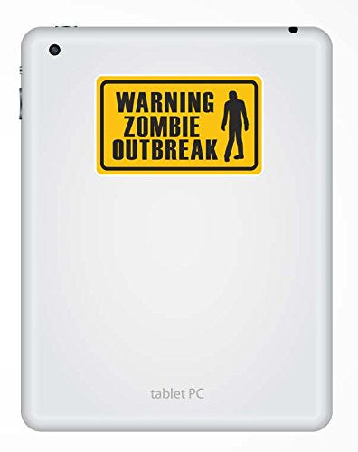 2 x Warning Zombie Outbreak Vinyl Sticker