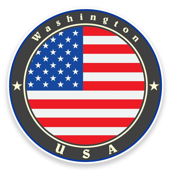 2 x Washington USA Flag Map Vinyl Sticker  #9233