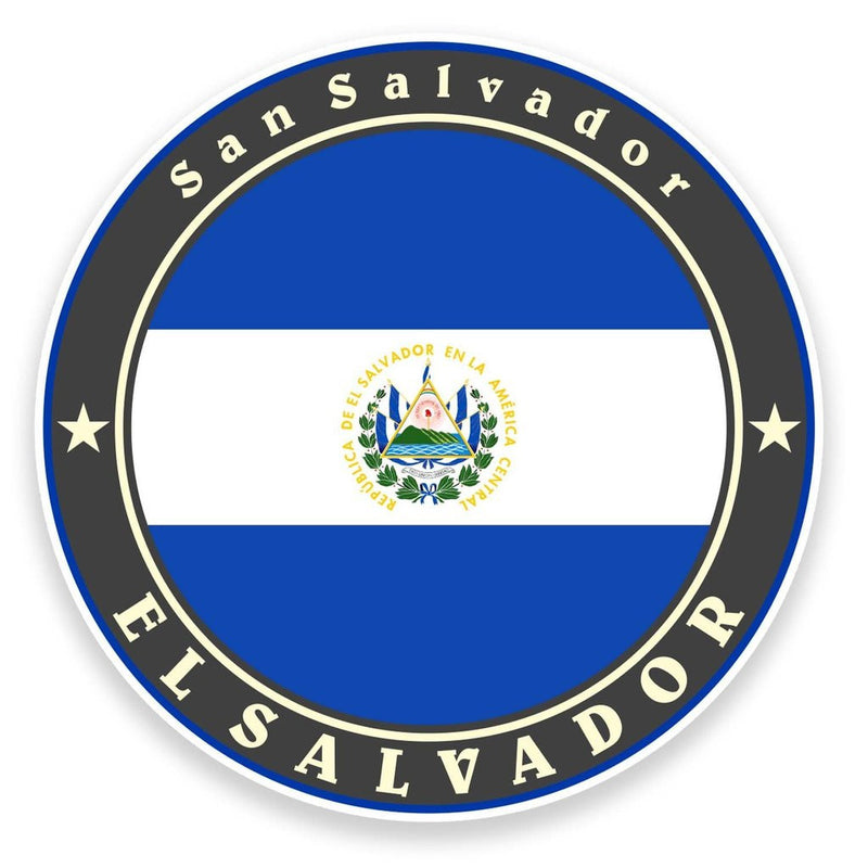 2 x El Salvador Flag Vinyl Sticker