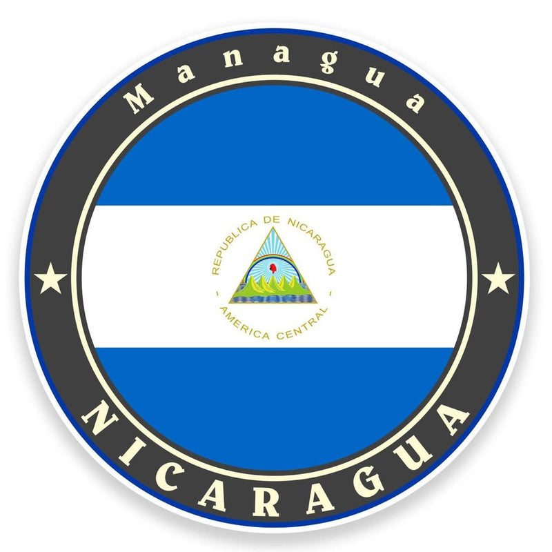 2 x Nicaragua Flag Vinyl Sticker