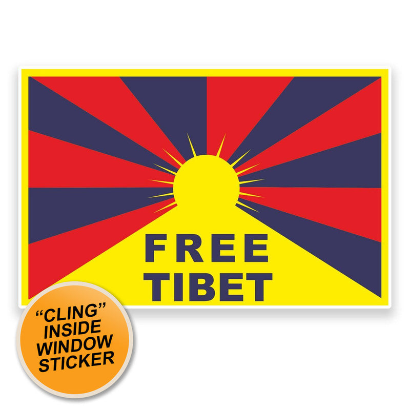 2 x Free Tibet WINDOW CLING STICKER Car Van Campervan Glass