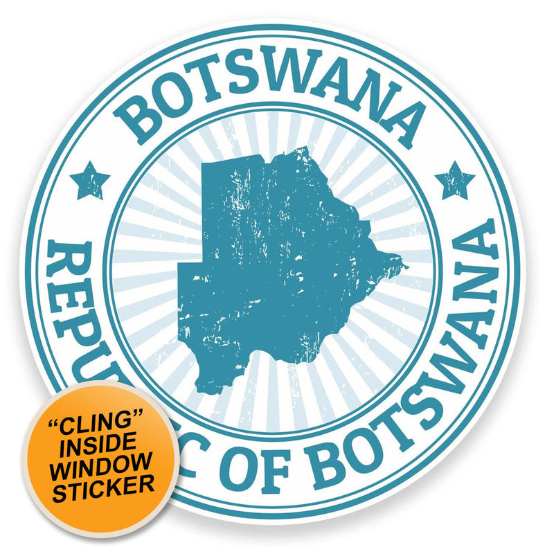 2 x Botswana Flag WINDOW CLING STICKER Car Van Campervan Glass