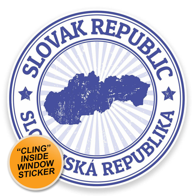 2 x Slovak Republic WINDOW CLING STICKER Car Van Campervan Glass