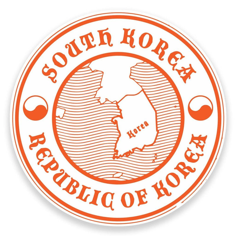 2 x South Korea Flag Map Vinyl Sticker