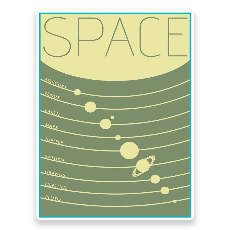 2 x Space Planets Vinyl Sticker