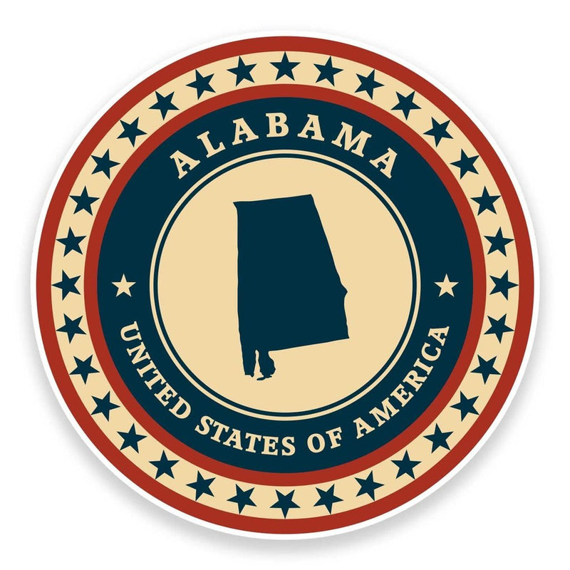 2 x Alabama USA Vinyl Sticker