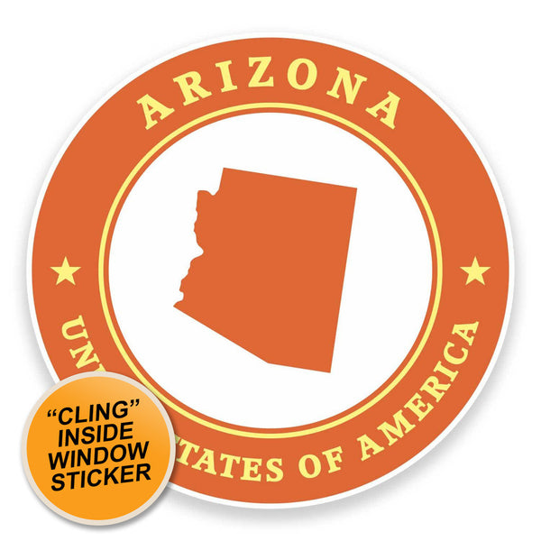 2 x Arizona USA WINDOW CLING STICKER Car Van Campervan Glass #9364 