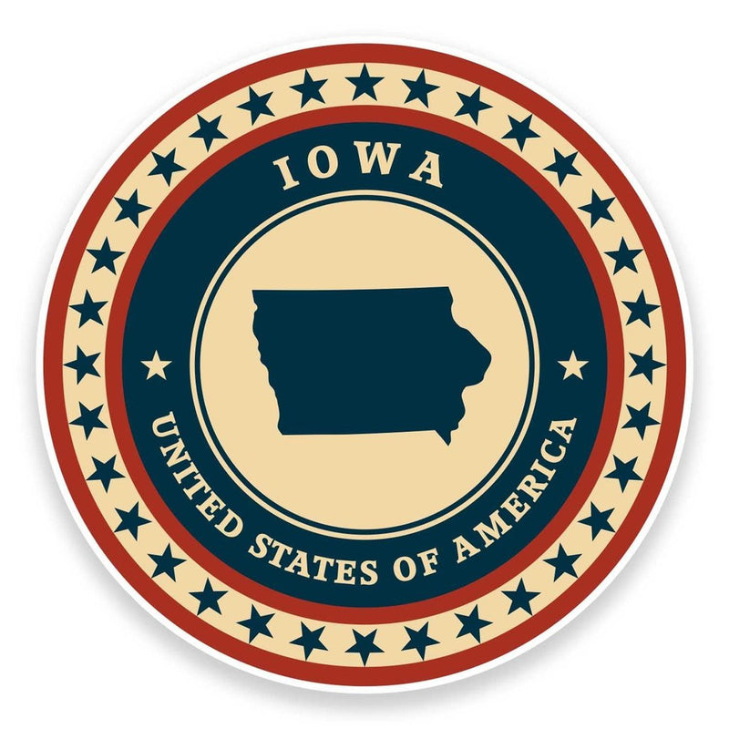 2 x Iowa USA Vinyl Sticker